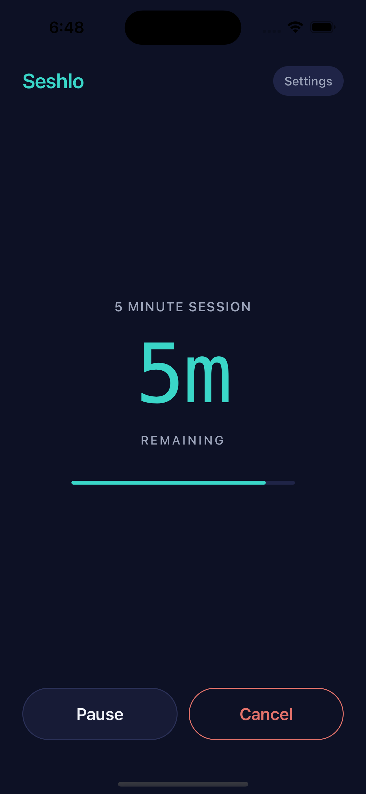 Seshlo running a 5 minute session
